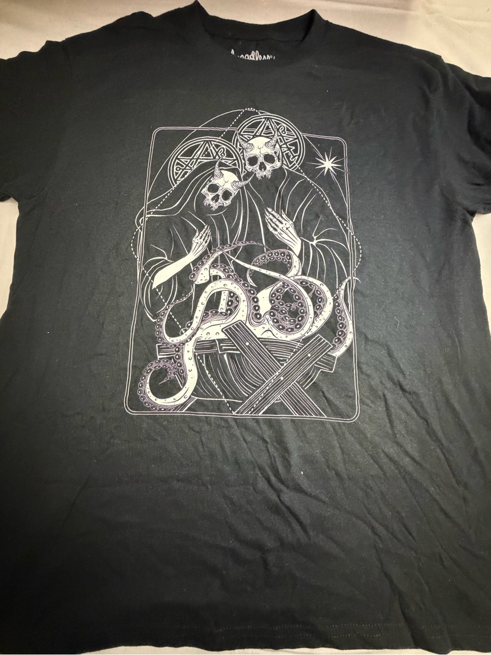 Threadless Black Men’s Tee with Skull & Octopus Graphic